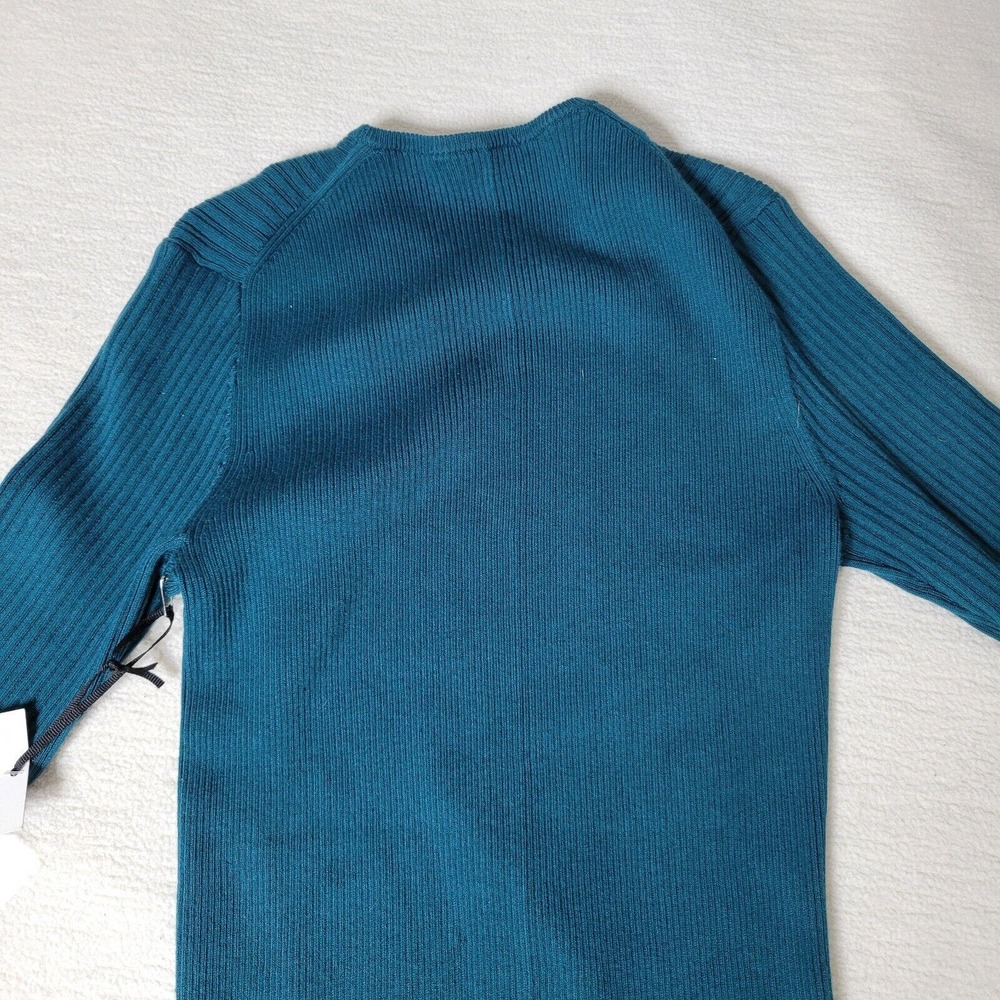 Worth New York Sweater Womens Sz P Lightweight Teal Green Silk Blend Academia - Picture 16 of 16
